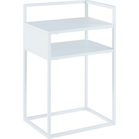 Tavolino laterale acciaio 65 x 40 x 30 cm bianco opaco 030010948