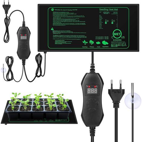 Tapis Chauffant pour Plantes avec Thermostat, Tapis Adjustable Chauffage pour Semis, Tapis Chauffant pour Semis Reptile Amphibien (50W, 52X25 cm) (1/5)