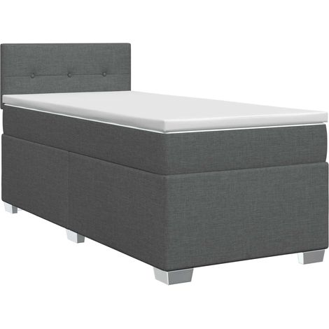 Boxspringbett mit Matratze Dunkelgrau 90 x 190 cm Stoff vidaXL (1/5)