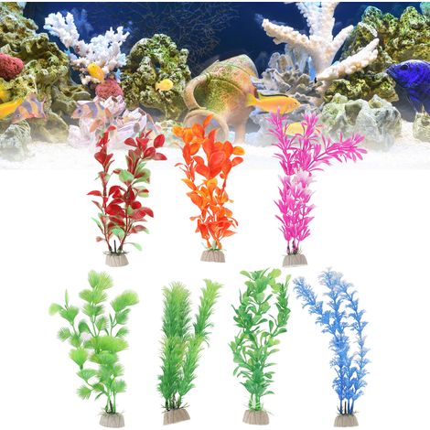 Ensemble de 7 Faux Plantes Aquarium Réalistes pour Décoration et Aménagement Paysager - Combinaison Variée Idéale pour Aquariophiles-AUTRES (1/5)