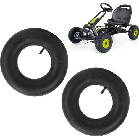 Chambre à air 4.1/3.5-4 avec valve métallique coudée TR87 pour mini quad (livrée sans air) (1/5)