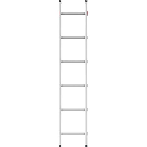Echelle simple 6 échelons 1,7m/2,7m en alu professionnelle Hailo ProfiStep Uno
