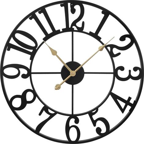 Grande Horloge Murale Ronde de 40 cm en métal pour Salon, Chambre, Cuisine (1/5)