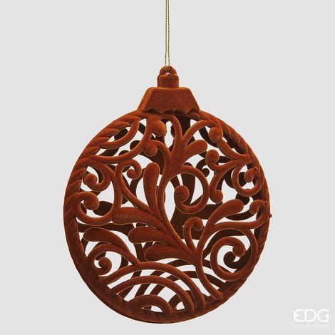 EDG Enzo De Gasperi Addobbo Medaglione Velvet Camel Ø15 cm – Decorazione Albero di Natale (1/2)
