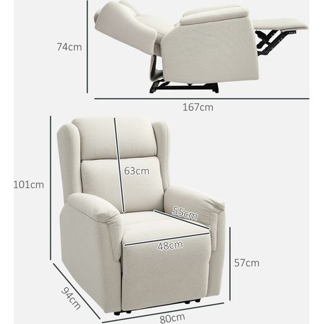 Fauteuil relax inclinable jusqu'à 160° avec ressorts ensachés, beige, pour salon et chambre (1/5)