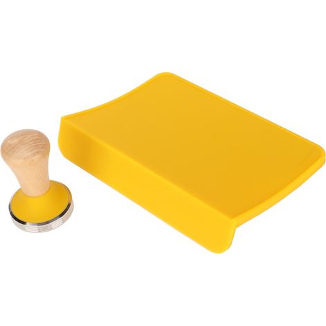 Set aus 2 Silikon-Kaffeetampern mit Buchenholzgriff, gelb, 51 mm / 2,01 Zoll, für Zuhause und Büro. (1/5)