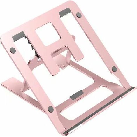Supports Support pour Ordinateur Portable Ergonomique à 5 Niveaux Réglable en Hauteur en Aluminium de Première Qualité pour Ordinateur Portable Riser Pliable Pads Antidérapants - Or Rose (1/5)