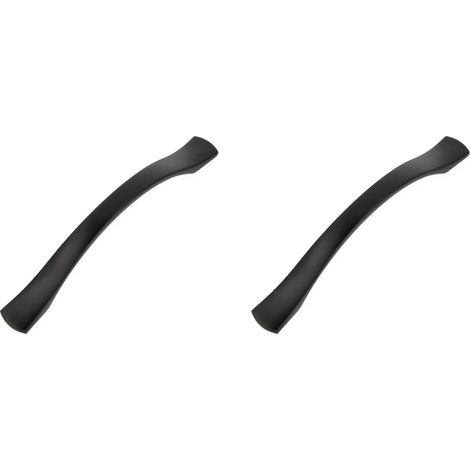 Pack de 2 Poignées pour meubles - 96 Mm - Noir Mat - Fabriqué en Zamak - Pour tiroirs et armoires de cuisine et de salle de bain- Mod. 833 (1/5)
