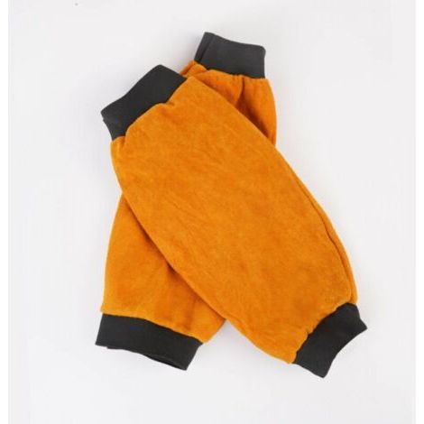Pair Lot de 2 manchons longs en cuir anti-brûlure et anti-projections de soudure pour le jardinage