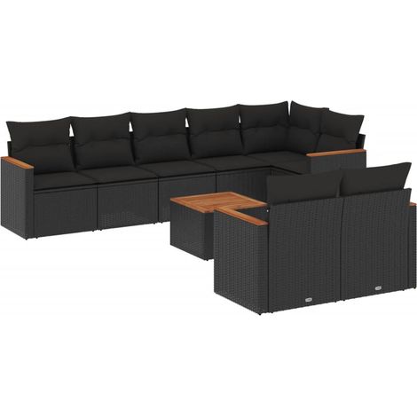 Maison Exclusive - Set de sofás de jardín 8 piezas y cojines ratá (1/3)