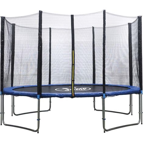 Trampolino Tappeto Elastico con Rete Ø 400 cm in Acciaio Galvanizzato Galvanizzato Blu (1/2)