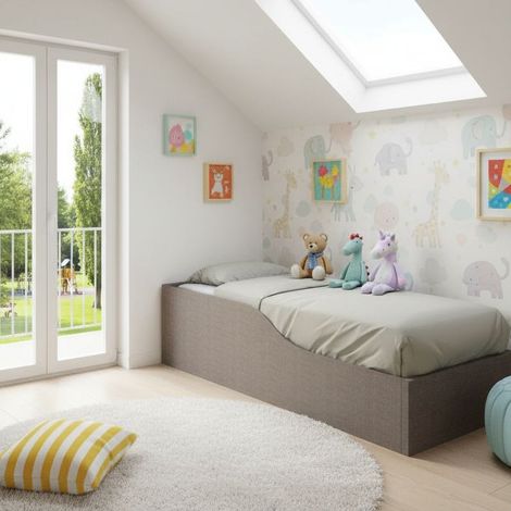 Letto Montessori singolo 80x190 Infante - Grigio fumo