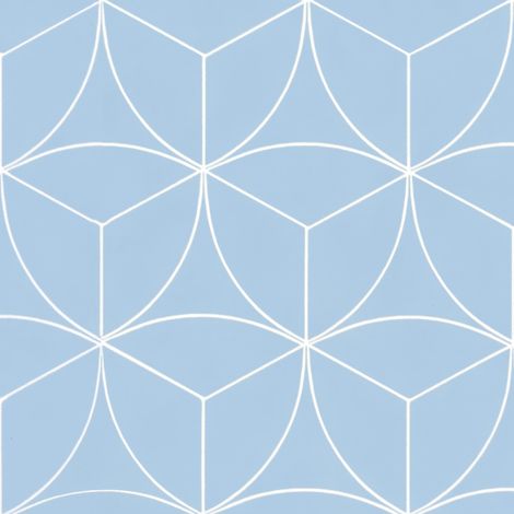 Sol vinyle Textile - Rosace géométrique bleue - Rouleau de 3m x 25m (1/5)