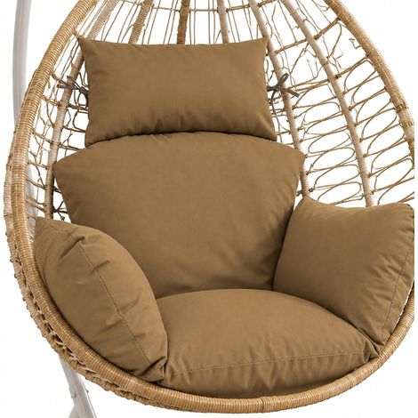 Coussin pour fauteuil suspendu - Pour extérieur - Moderne - En polyester - Doux - Imperméable - Avec appui-tête - Pour fauteuil suspendu en rotin (1/5)