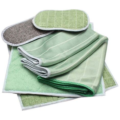 Lot de 6 chiffons de nettoyage de vitres en microfibre de bambou, chiffons de nettoyage réutilisables, chiffons de nettoyage ultra absorbants et non pelucheux
