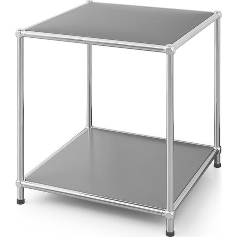Metallregal Concept Epure MK-012 Offenes Beistell- & Aufbewahrungsregal mit 2 Ablagen Grau