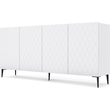 Commode DIUNA 193 cm 4D bianco opaco piedini