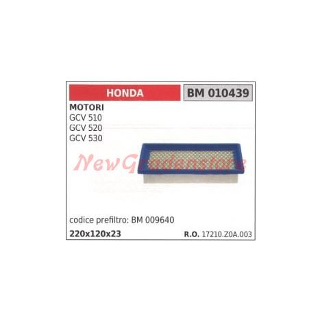 Filtro aria HONDA motori GCV 510 520 530 010439