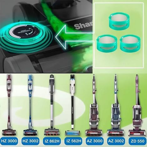 Lot de 6 cartouches filtrantes neutralisantes d'odeurs pour Shark ZU102 LA702 UZ565H AZ3002 AZ4002 AZ3000 HZ3000 HZ3002 IZ862H IZ562H aspirateurs verticaux et purificateurs d'air HP152 HP301 HP302, Ré (1/3)