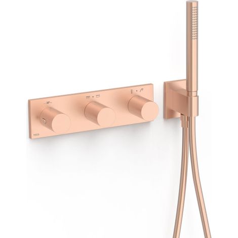 Robinet thermostatique encastré à 4 voies B-system Or Rose Mat 24K - TRES 30735401OPM