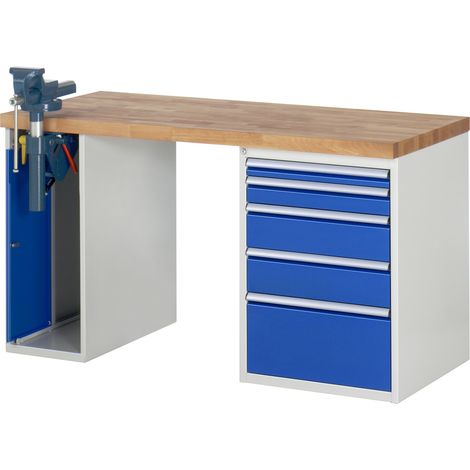 Rau Werkbank Modell 7511 mit 5 Schubladen und Schrank BxTxH 1500x900x840mm (1/5)