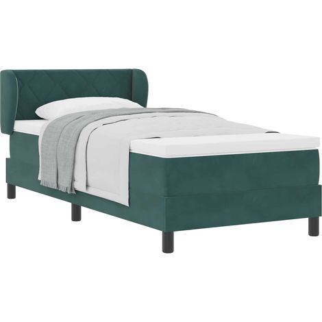 Maison Exclusive - Letto a molle con testiera Verde scuro 90 x 200 cm Velluto (1/5)