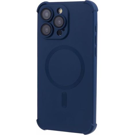 Étui en silicone magnétique pour iPhone 15 Pro Max, compatible MagSafe, bleu marine (1/5)