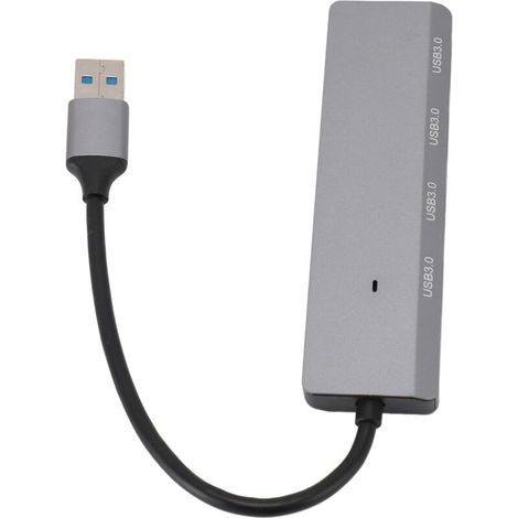 Hub USB 3.0 a 4 porte, velocità 5 Gbps, adattatore multiporta USB per computer desktop, unità flash, stampante, HDD, tastiera PC, porte nell'hub, questo su un computer (1/4)