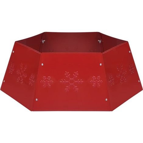 Jupe de sapin de Noël rouge, 68 cm de diamètre et 25 cm de largeur (1/5)