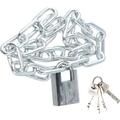 Chaîne Antivol Vélo, Antivols pour Vélo avec Cadenas Sécurisé, Chaine Acier Inoxydable 80 cm, Résistant aux Coupe-Boulons, pour Portail, Clôtures, Garages et Bicyclette (1/5)