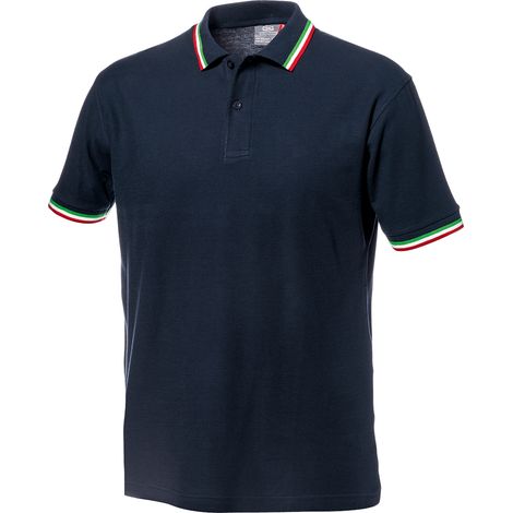 SIR SAFETY SYSTEM SALSA Polo de travail en coton doux bleu tricolore Taille M