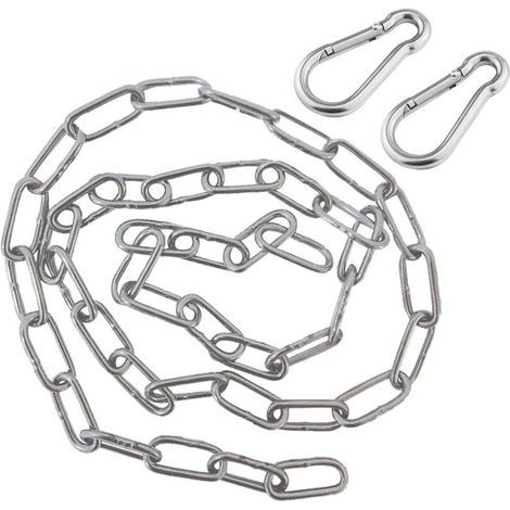 Chaîne avec Deux Mousquetons-Chaîne de chaise suspendue en acier inoxydable de 1M-Chaîne d'Extension Chaises Suspendues (1/5)