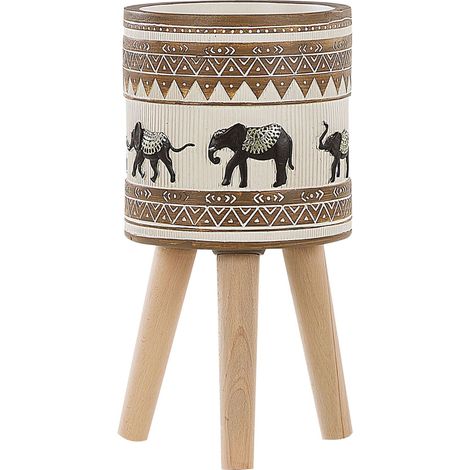 Elevated Plant Pot KOTTES 22 cm Light Brown