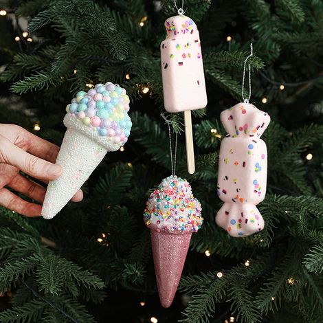 Candy Cane - 15 cm - Décoration Suspendue pour Arbre de Noël - Intérieur Extérieur - Lot de 4 (1/5)