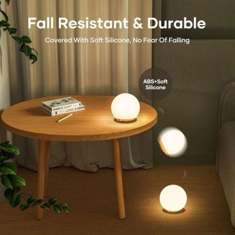 Veilleuse - Rechargeable USB - Lumière Chaude Réglable Et 7 Couleurs RGB - Commande Tactile - Minuterie 30/60 Min - Pour Enfants - 1 Pièce (1/5)