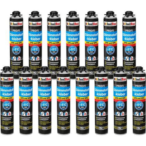 IsolBau Adhesivo de espuma para poliestireno XPS EPS Dämmstoffkleber 15 x 750 ml (1/5)