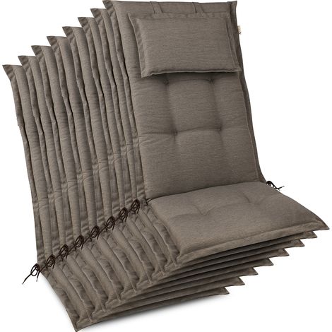 8 coussins d'appui haut de gamme 120 x 50 x 7 cm, taupe (1/4)
