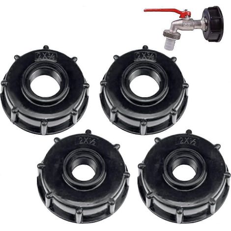4 connecteurs pour réservoir d'eau IBC, connecteur fileté épais S60X6, compatibles avec les tuyaux métalliques classiques, vannes et raccords pour réservoirs d'eau. (1/5)