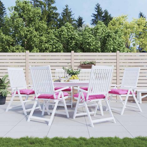 Coussins de chaise d’extérieur lot de 6 en polyester rose 40 x 40 x 7 cm - PANGIVO (1/5)