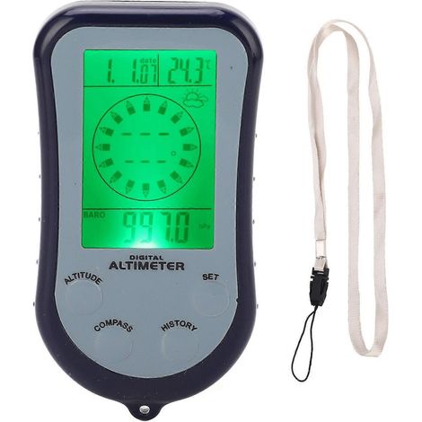 Altimètre, baromètre numérique multifonction, boussole extérieure, thermomètre électronique, testeur