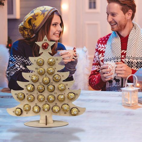 Adventskalender aus Holz, Schokoladenständer für Weihnachten, Partydekoration, Weihnachtsgeschenk – Rentier (ohne Schokolade) (1/5)