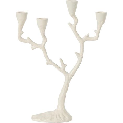 Chandelier Ramures de Cerf "Yasmine" 36cm Blanc Cassé (1/3)