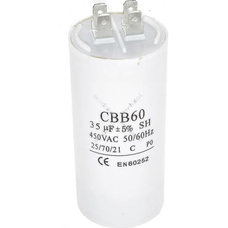 Condensateur universel de démarrage et de fonctionnement pour moteurs d'appareils électroménagers 35 µF (1/3)