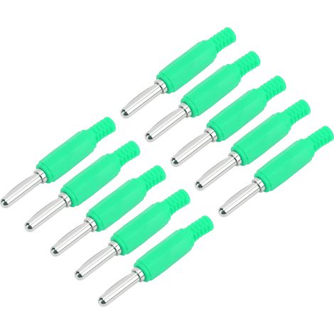 10 prises banane mâle J.10023 en laiton professionnel 4mm, lot de 10, vert, pour accessoires de sécurité. (1/5)