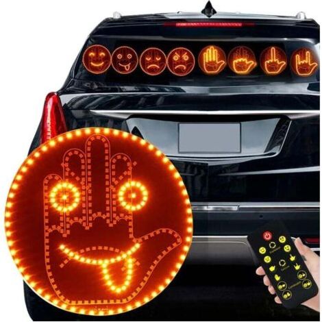 Luci a dito e indicatori di direzione per auto, illuminazione gestuale per auto per esprimere la propria personalità, 2 in 1, illuminazione espressiva per auto, illuminazione gestuale per auto
