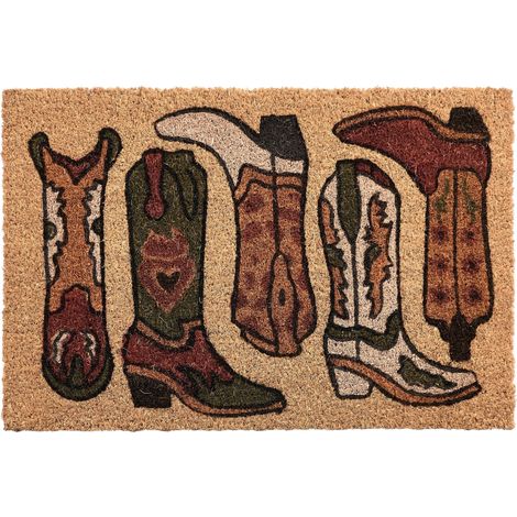 Zerbino di benvenuto in fibra di cocco 40 x 60 cm con retro in PVC naturale Carmona (1/5)
