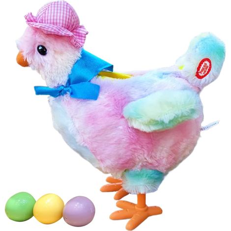 Interactive Dog Toy, Electric Chicken Fabric Toy with Sounds for