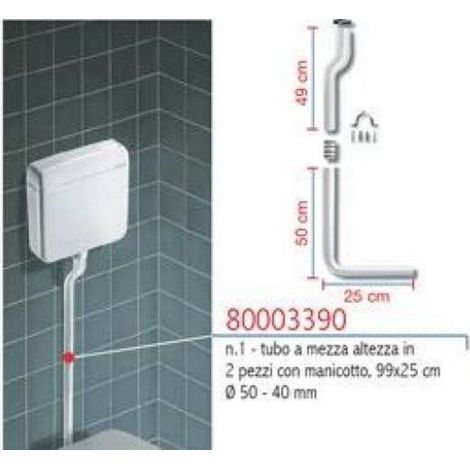 Tubo 1/2 altezza cm 99 bianco - pucciplast (1/2)