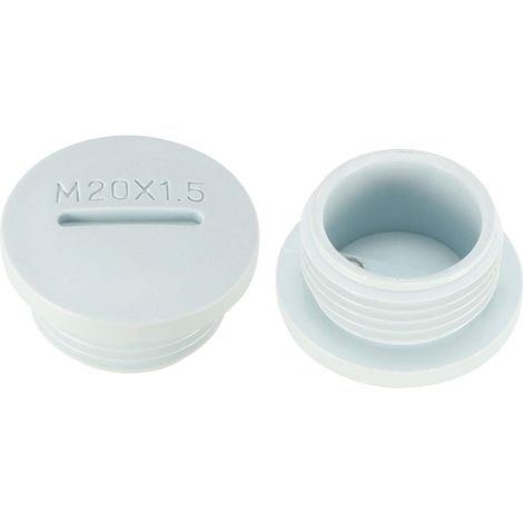 Insert en Nylon Gris bouchon obturateur bouchon à vis M20 x 8 mm (1/5)