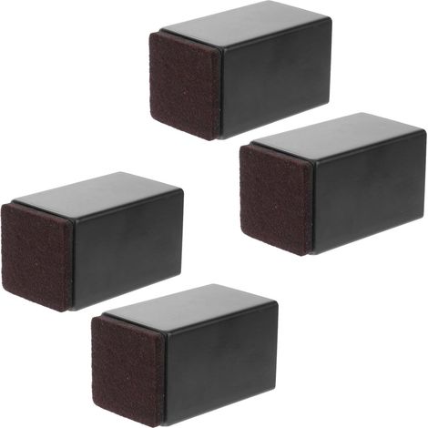 Lot de 4 rehausseurs meubles carrés noirs en acier au carbone avec bas (1/5)